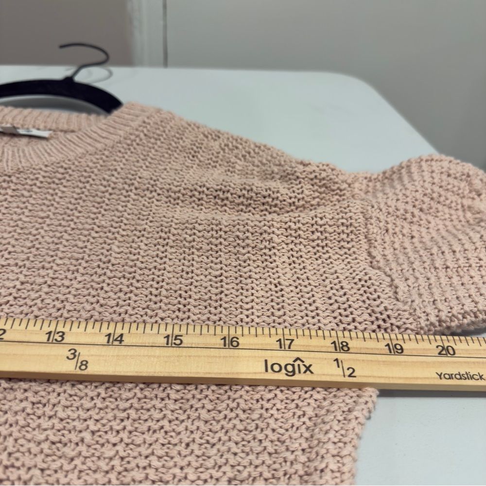 Madewell Knit Balloon Sleeve Sweater Pink Bobble Pom Popcorn Sleeve Size XS - Picture 13 of 14